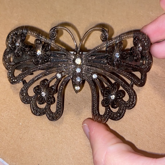 Vintage 925 Silver Butterfly Hair Clip - Picture 11 of 11